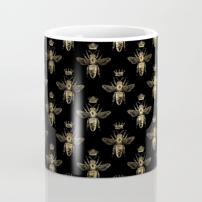 Black & Gold Queen Bee Pattern Coffee Mug Gallery Image 4