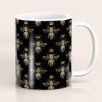 Black & Gold Queen Bee Pattern Coffee Mug Gallery Image 1