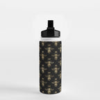 Black & Gold Queen Bee Pattern Water Bottle Gallery Image 2