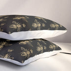 Black & Gold Queen Bee Pattern Pillow Sham Gallery Image 3