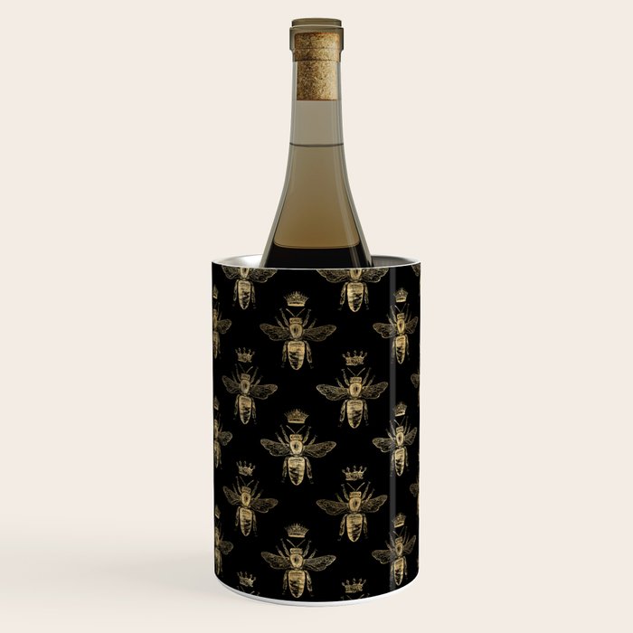 Black & Gold Queen Bee Pattern Wine Chiller Gallery Image 1
