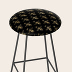 Black & Gold Queen Bee Pattern Stool Gallery Image 2
