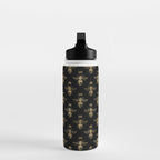 Black & Gold Queen Bee Pattern Water Bottle Gallery Image 3