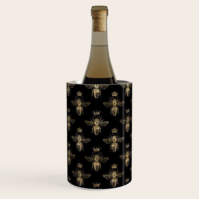 Black & Gold Queen Bee Pattern Wine Chiller Gallery Image 3