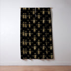 Black & Gold Queen Bee Pattern Window Curtain Gallery Image 3