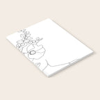 Minimal Line Art Woman with Flowers II Notebook Gallery Image 2
