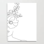 Minimal Line Art Woman with Flowers II Notebook Gallery Image 4