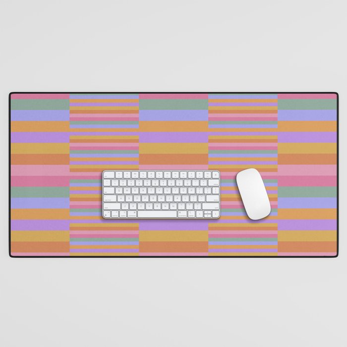 Mixed Stripes Pattern III 60s Rainbow Desk Mat Gallery Image 1