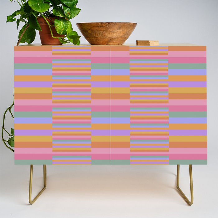 Mixed Stripes Pattern III 60s Rainbow Credenza Gallery Image 1