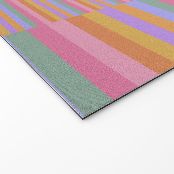 Mixed Stripes Pattern III 60s Rainbow Welcome Mat Gallery Image 2