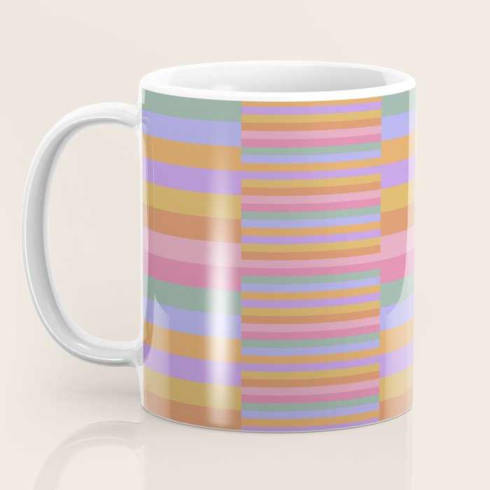 Mixed Stripes Pattern III 60s Rainbow Coffee Mug Gallery Image 3