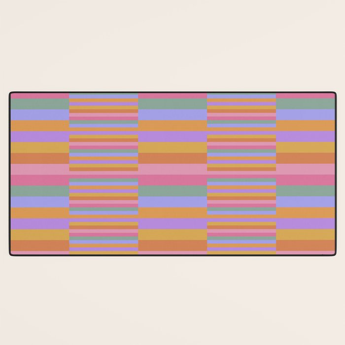 Mixed Stripes Pattern III 60s Rainbow Desk Mat Gallery Image 3