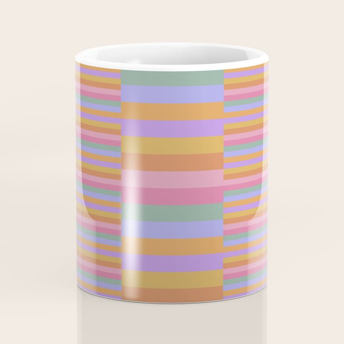 Mixed Stripes Pattern III 60s Rainbow Coffee Mug Gallery Image 4