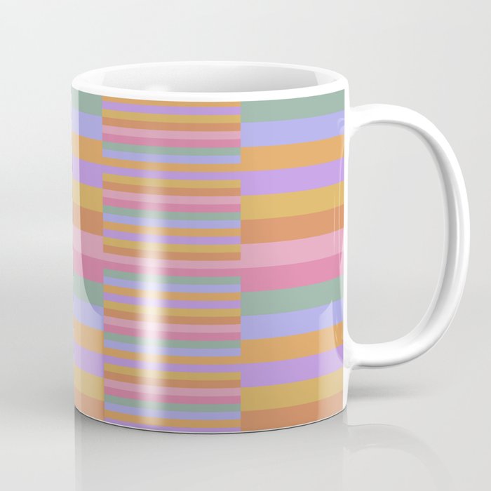 Mixed Stripes Pattern III 60s Rainbow Coffee Mug Gallery Image 1