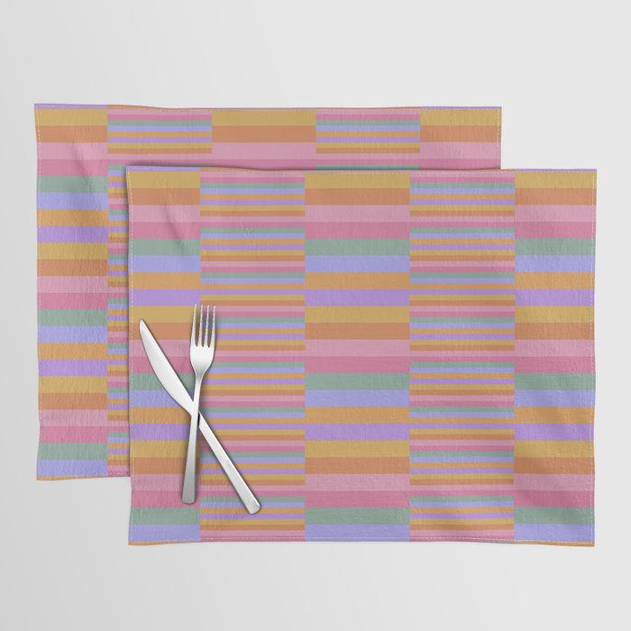 Mixed Stripes Pattern III 60s Rainbow Placemat Gallery Image 1
