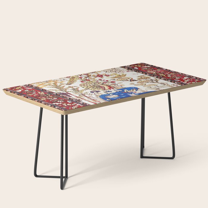 Vintage Persian Animal Rug Print Coffee Table Gallery Image 1