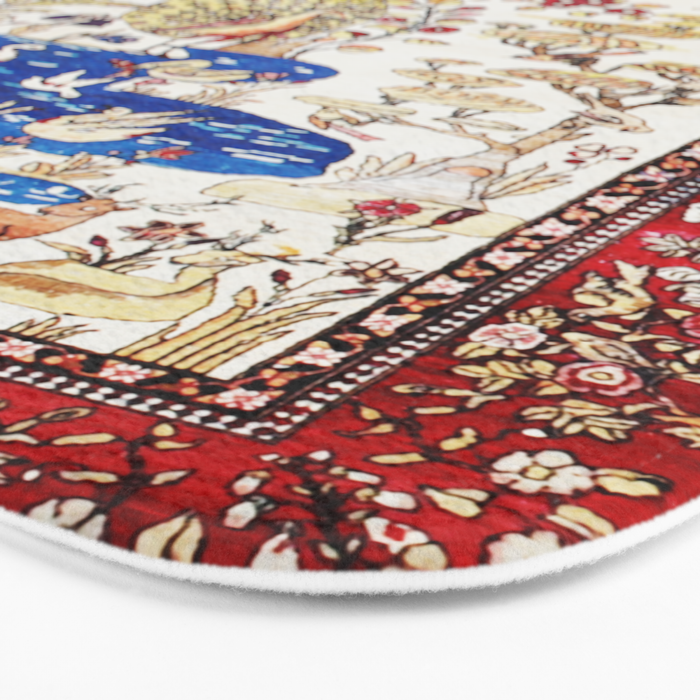 Vintage Persian Animal Rug Print Bath Mat Gallery Image 3