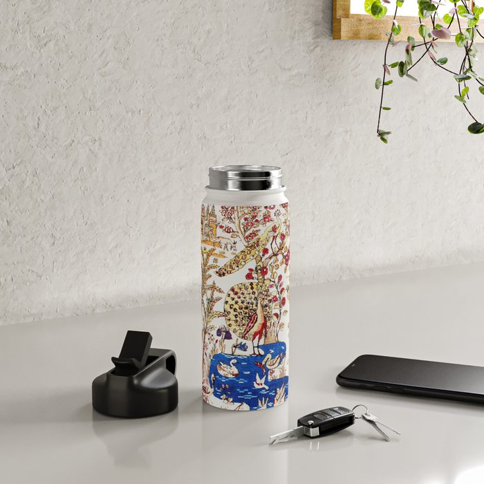 Vintage Persian Animal Rug Print Water Bottle Gallery Image 4