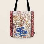 Vintage Persian Animal Rug Print Tote Bag Gallery Image 1