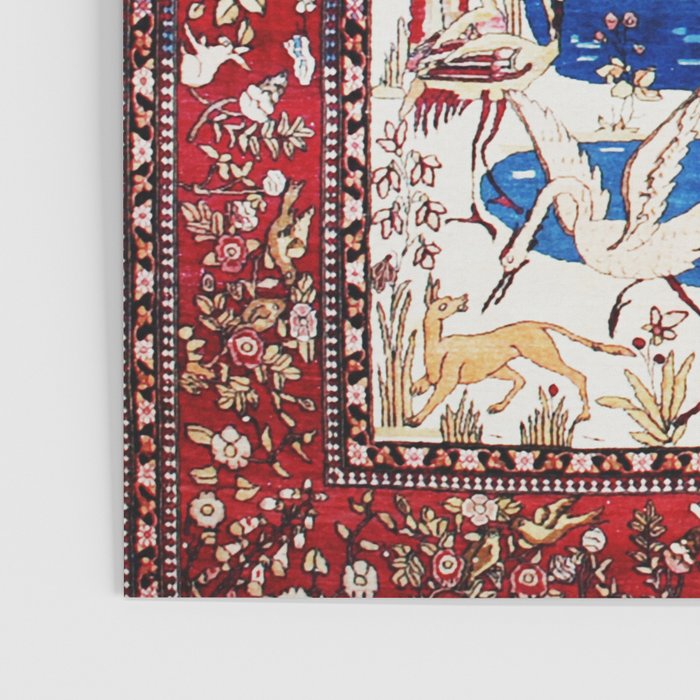 Vintage Persian Animal Rug Print Poster Gallery Image 3