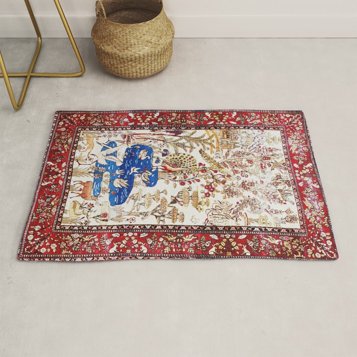 Vintage Persian Animal Rug Print Rug Gallery Image 1