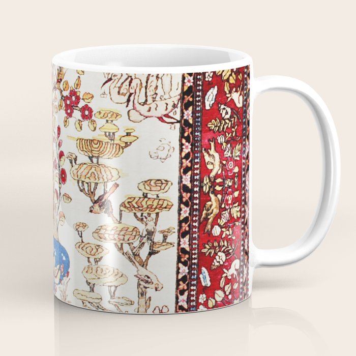 Vintage Persian Animal Rug Print Coffee Mug Gallery Image 1