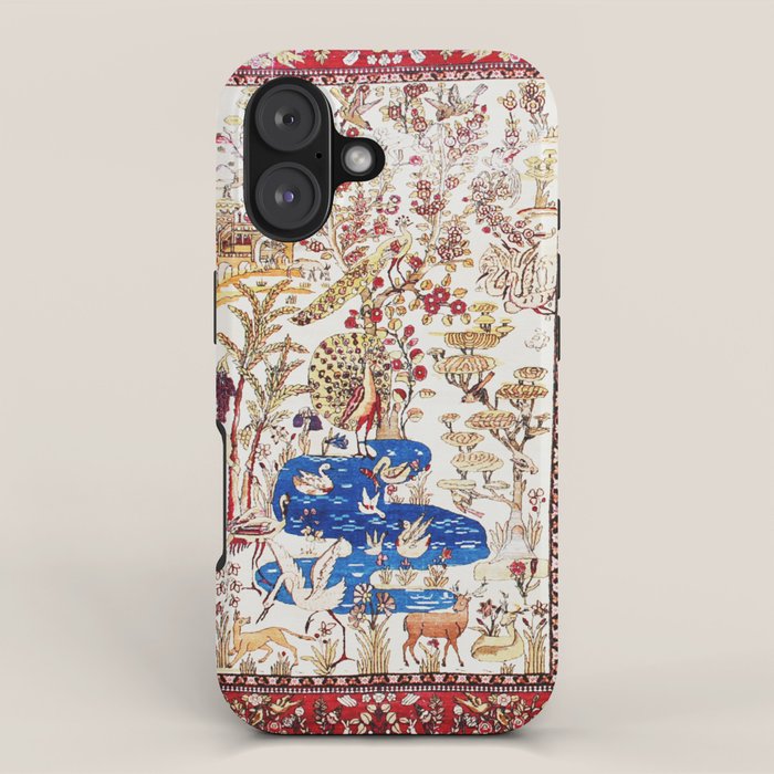 Vintage Persian Animal Rug Print iPhone Case Gallery Image 1