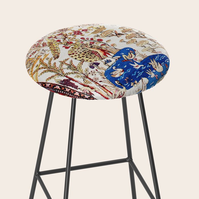 Vintage Persian Animal Rug Print Stool Gallery Image 2