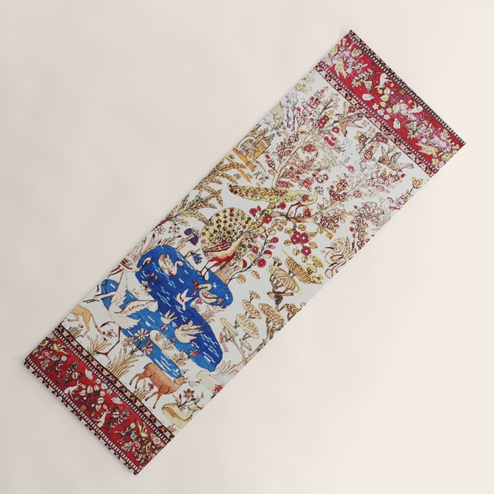 Vintage Persian Animal Rug Print Yoga Mat Gallery Image 1