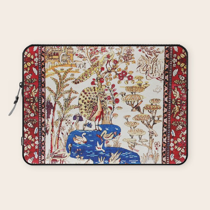 Vintage Persian Animal Rug Print Laptop Sleeve Gallery Image 1