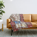 Vintage Persian Animal Rug Print Throw Blanket Gallery Image 1