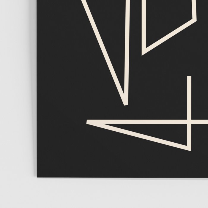 Peripatesis Modern Minimalist Abstract Line Art in Black and Almond Cream Poster Gallery Image 3