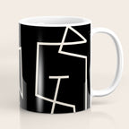 Peripatesis Modern Minimalist Abstract Line Art in Black and Almond Cream Coffee Mug Gallery Image 1