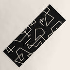 Peripatesis Modern Minimalist Abstract Line Art in Black and Almond Cream Yoga Mat Gallery Image 1