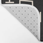 Peripatesis Modern Minimalist Abstract Line Art in Black and Almond Cream Bath Mat Gallery Image 2