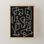 Peripatesis Modern Minimalist Abstract Line Art in Black and Almond Cream Mini Art Print Gallery Image 1