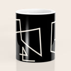 Peripatesis Modern Minimalist Abstract Line Art in Black and Almond Cream Coffee Mug Gallery Image 4