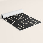 Peripatesis Modern Minimalist Abstract Line Art in Black and Almond Cream Yoga Mat Gallery Image 2