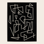 Peripatesis Modern Minimalist Abstract Line Art in Black and Almond Cream Poster Gallery Image 4