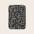 Peripatesis Modern Minimalist Abstract Line Art in Black and Almond Cream Bath Mat Gallery Image 1