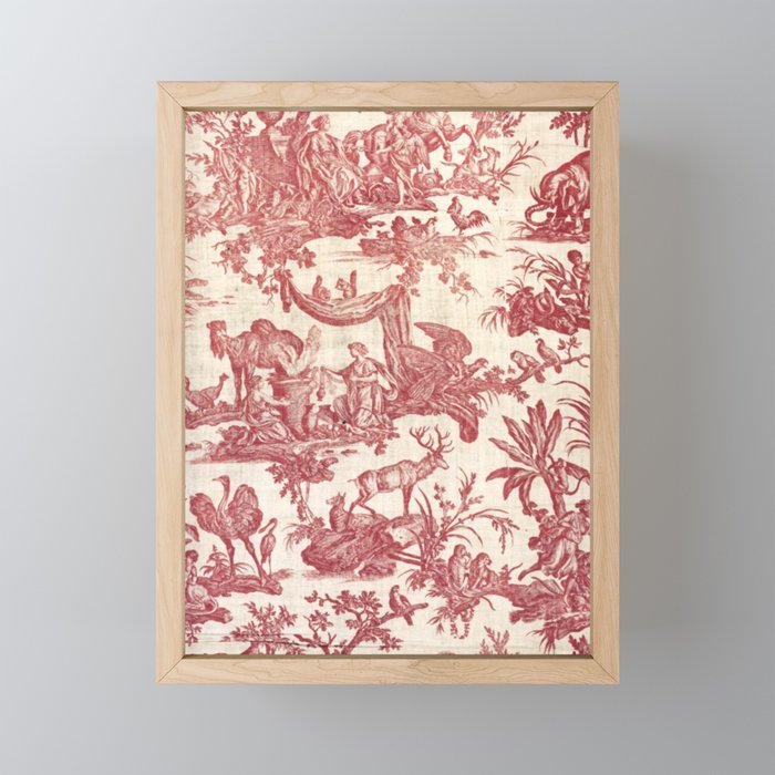 Antique 19th Century Exotic Animals French Tapestry Mini Art Print Gallery Image 1