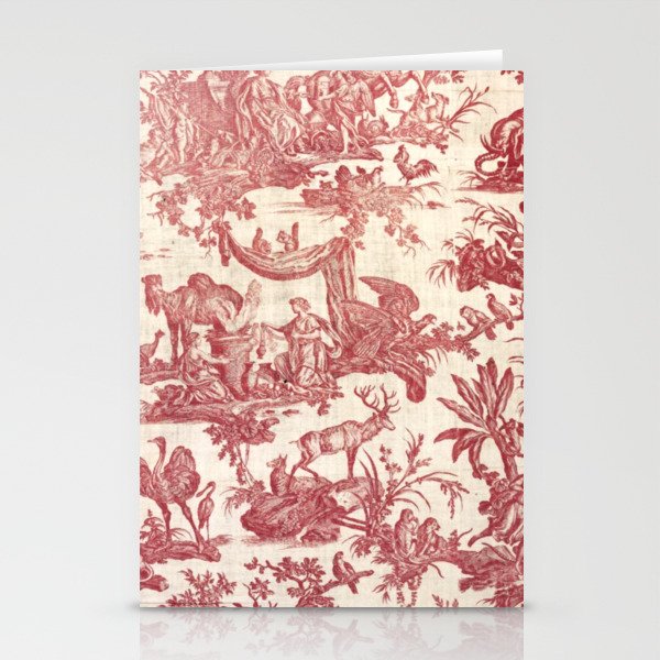 Antique 19th Century Exotic Animals French Tapestry Stationery Card Gallery Image 2