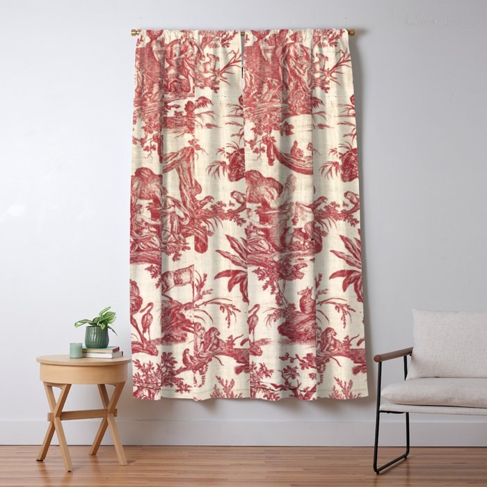 Antique 19th Century Exotic Animals French Tapestry Window Curtain Gallery Image 5