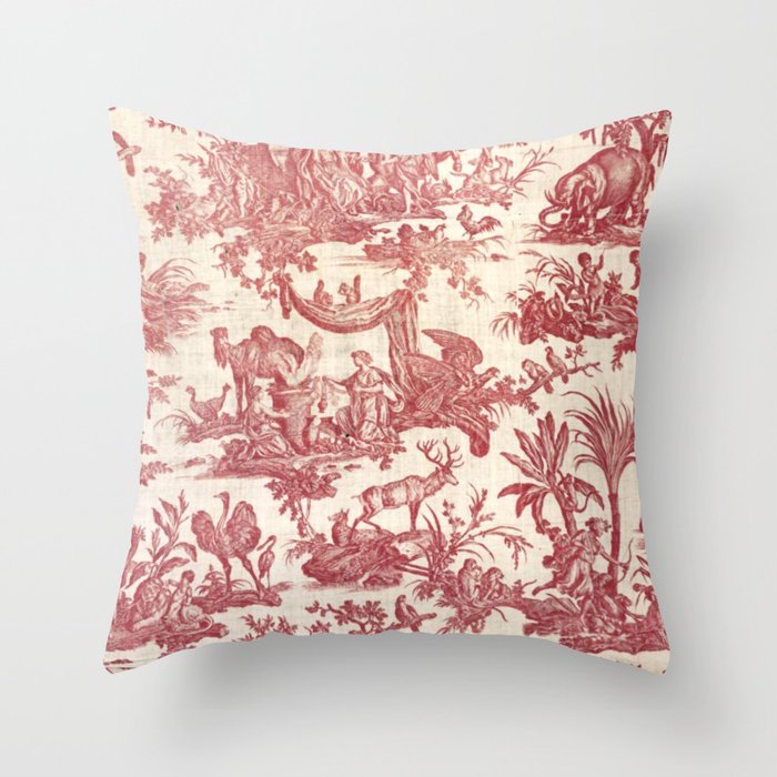 Antique 19th Century Exotic Animals French Tapestry Throw Pillow Gallery Image 1
