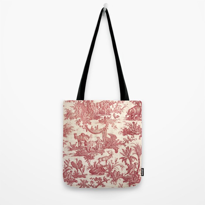 Antique 19th Century Exotic Animals French Tapestry Tote Bag Gallery Image 2