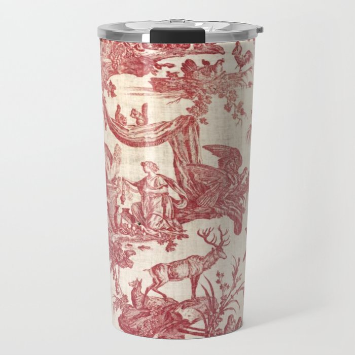 Antique 19th Century Exotic Animals French Tapestry Travel Mug Gallery Image 1