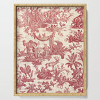 Antique 19th Century Exotic Animals French Tapestry Serving Tray Gallery Image 1