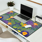 Forest Full of Wild Mushrooms in Sage & Plum Desk Mat Gallery Image 2