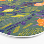 Forest Full of Wild Mushrooms in Sage & Plum Bath Mat Gallery Image 3
