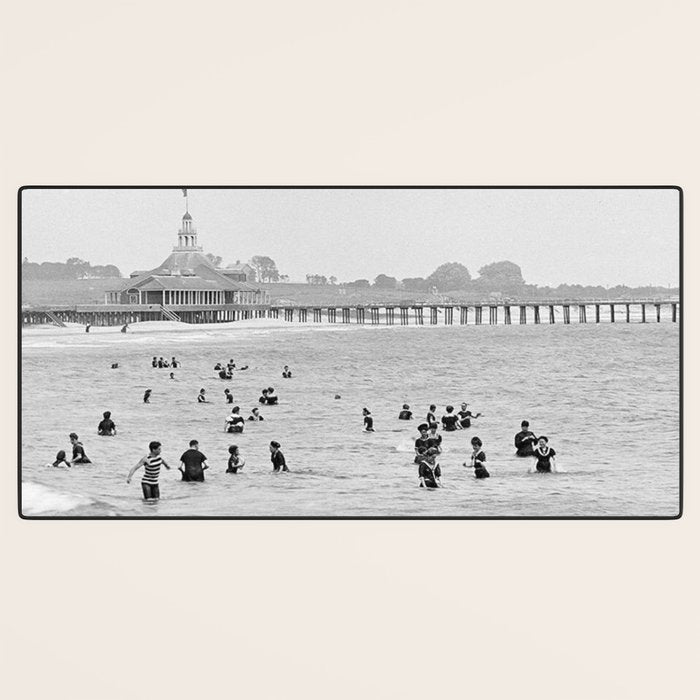 1895 Narragansett Pier and Beach, Narragansett, Rhode Island Desk Mat Gallery Image 3